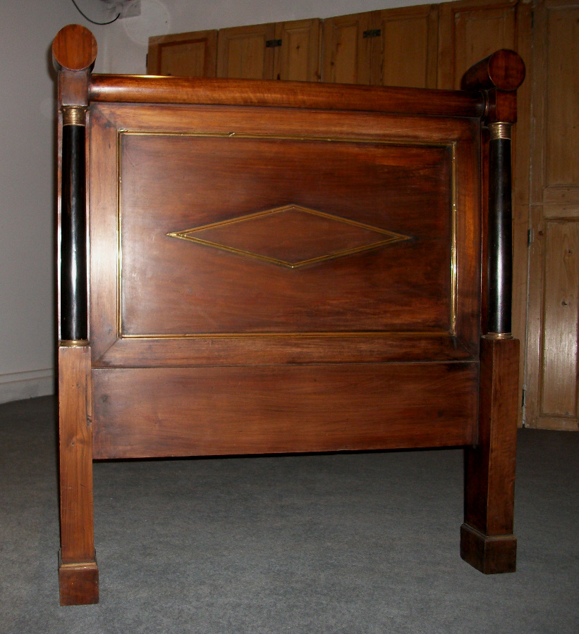  Antique Footboard with Two Ebonized Full Columns